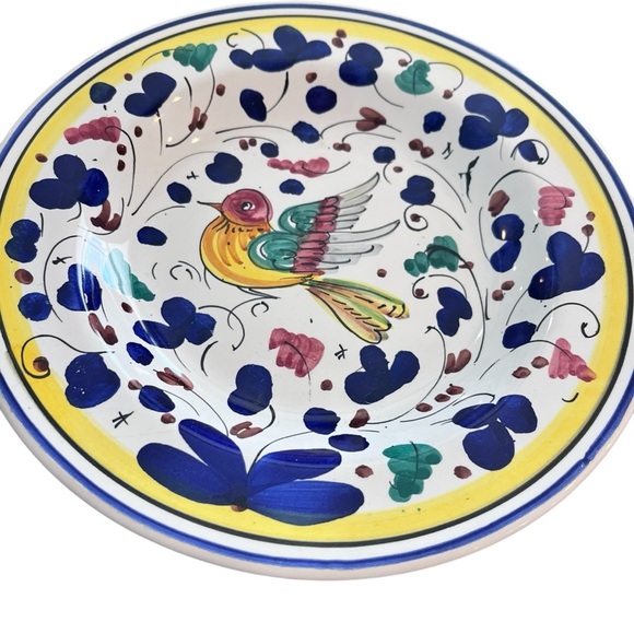 Italian Deruta Ceramic 8.5” Bowl with Bird Design - Picture 3 of 7